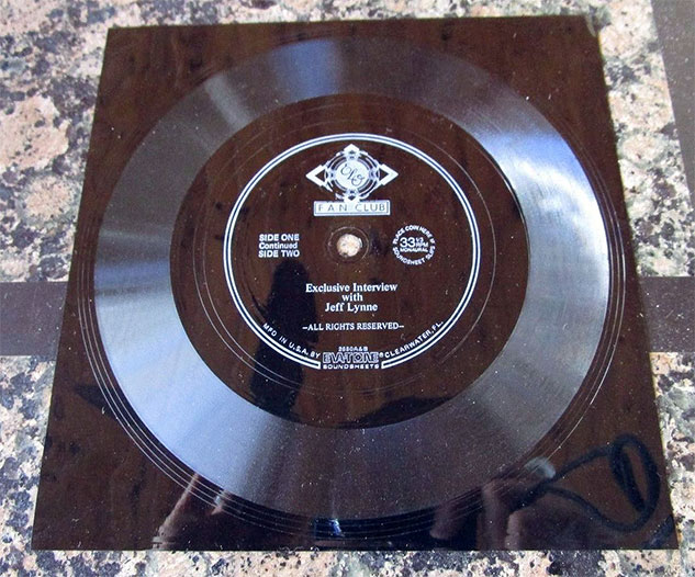 Vintage ELO FAN CLUB 33 1/3 rpm plastic record exclusive interview JEFF LYNNE