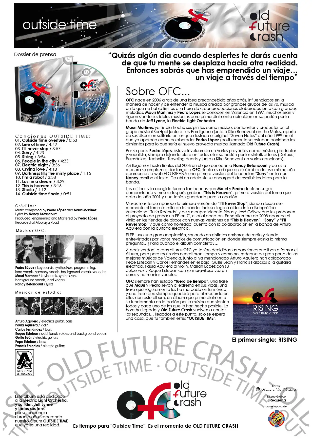dossier de prensa cd OLD FUTURE CRASH Outside Time