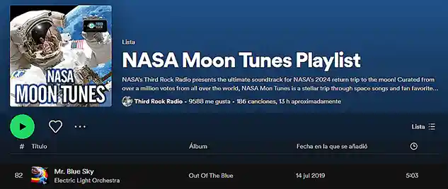 nasa moon tunes playlist