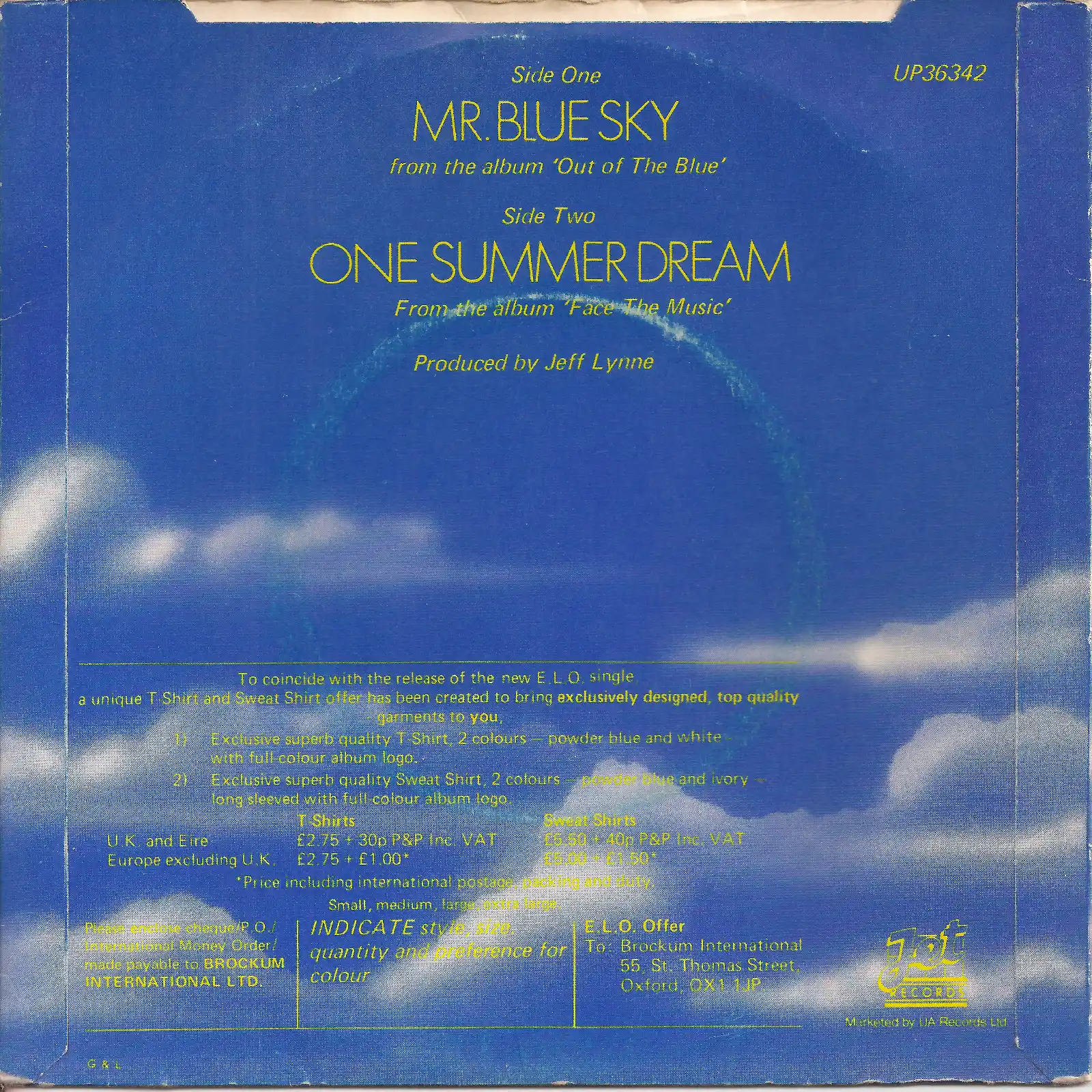 single mr. blue sky azul