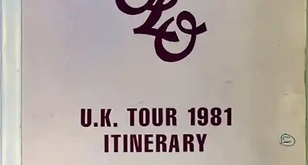 UK Tour 81 Itinerary