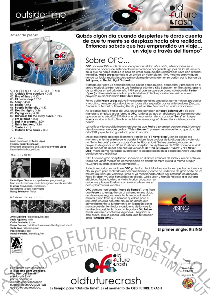 dossier de prensa cd OLD FUTURE CRASH Outside Time
